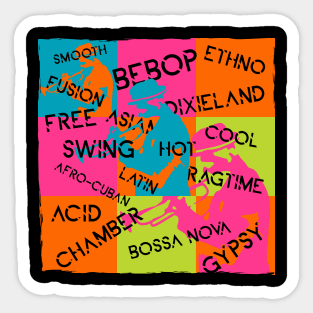 Jazz Genres Modern Art Style Sticker